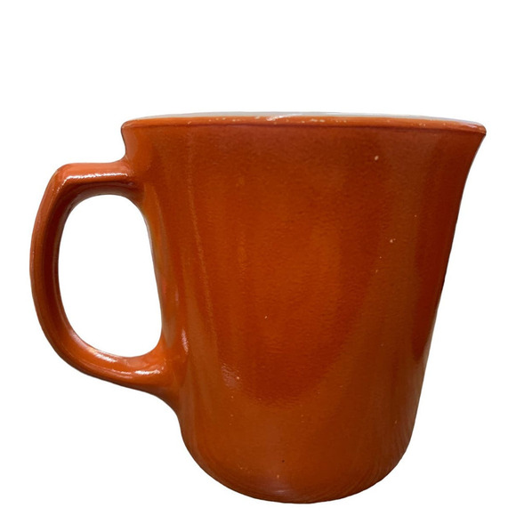 Pyrex Corning Coffee Mug Cup Burnt Orange Rust Milk Glass D Handle Cinnamon - Picture 3 of 5